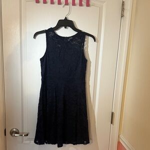 Zunie Navy Blue Lace Sleeveless Dress